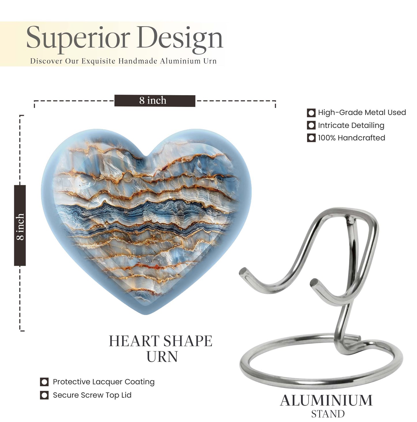 Colourful Swirl Heart Urn