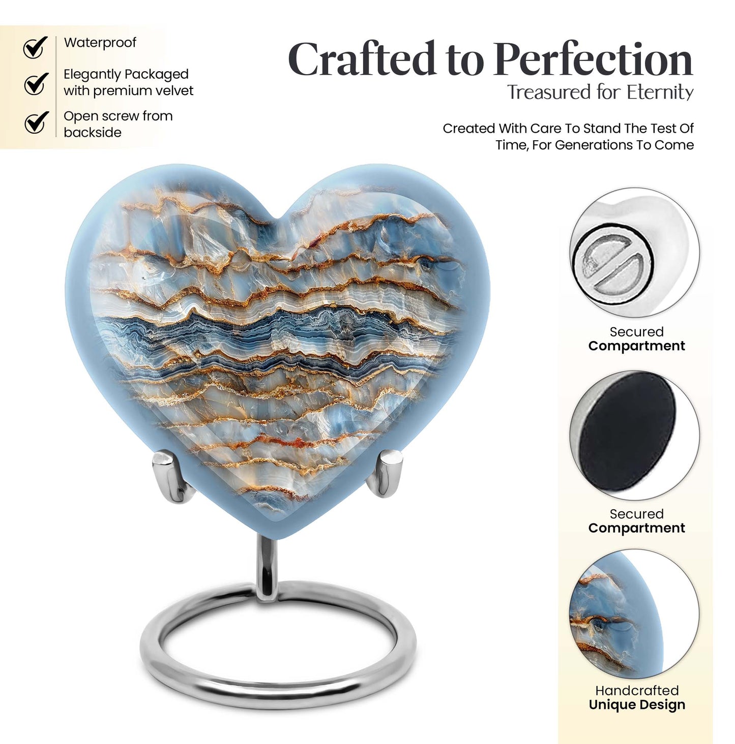 Colourful Swirl Heart Urn