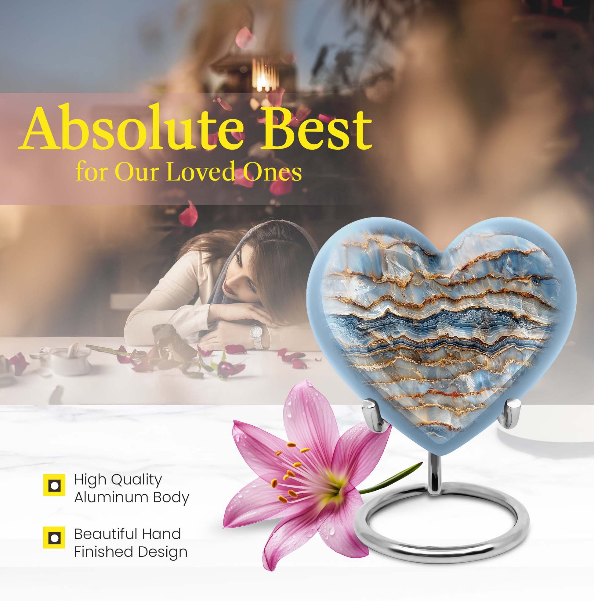 Colourful Swirl Heart Urn