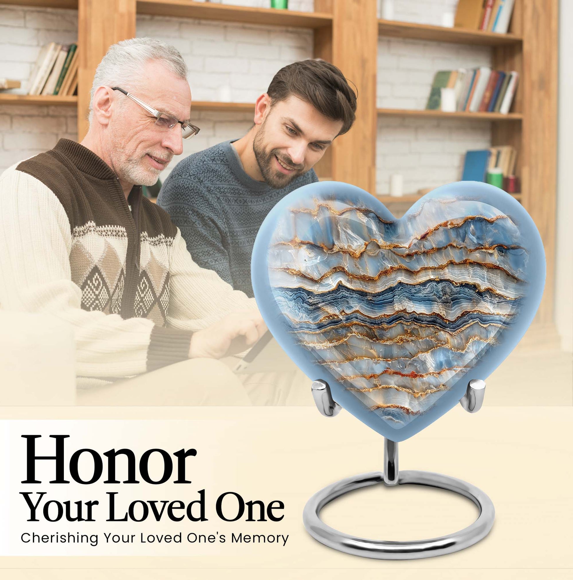 Colourful Swirl Heart Urn