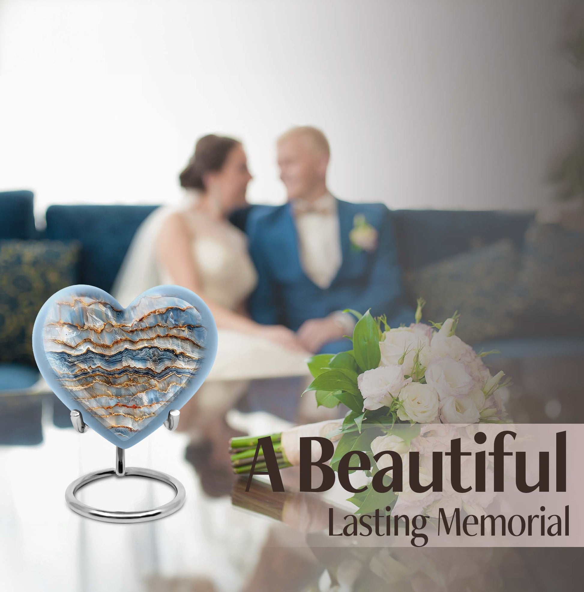 Colourful Swirl Heart Urn