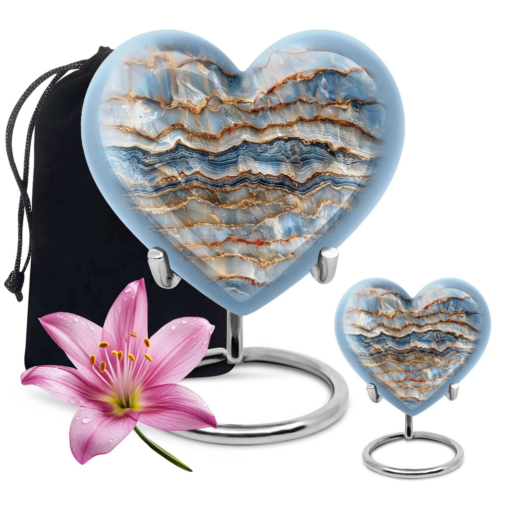 Colourful Swirl Heart Urn