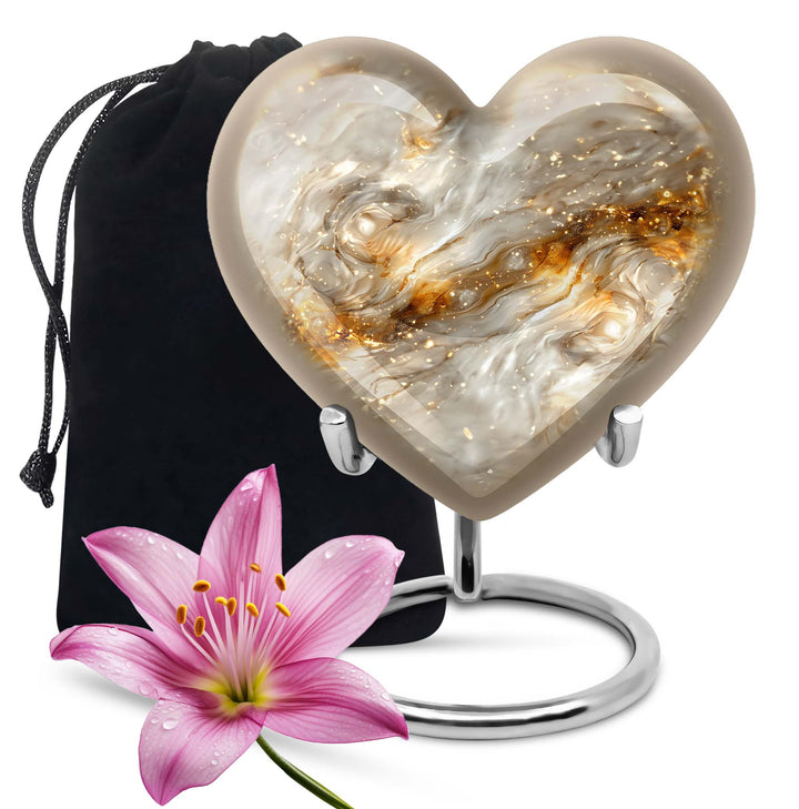 Colourful Swirl Heart Urn for cremation ashes