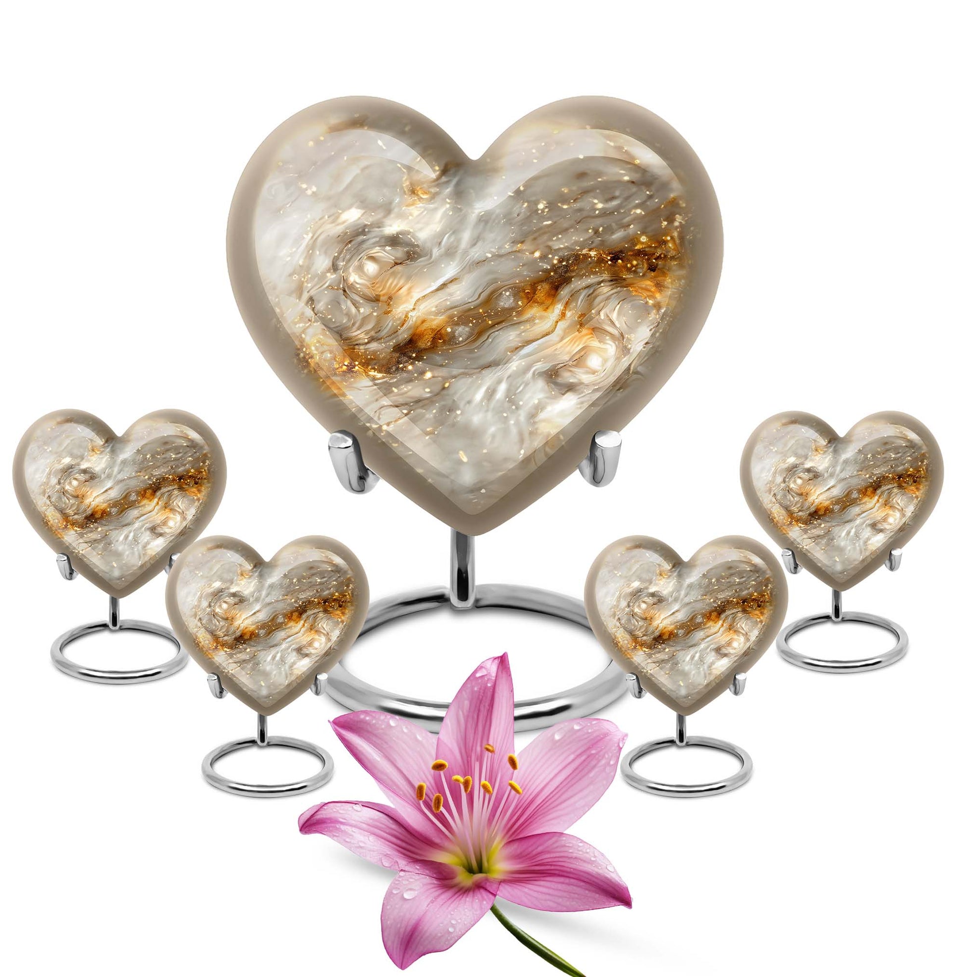 Colourful Swirl Heart Urn for cremation ashes