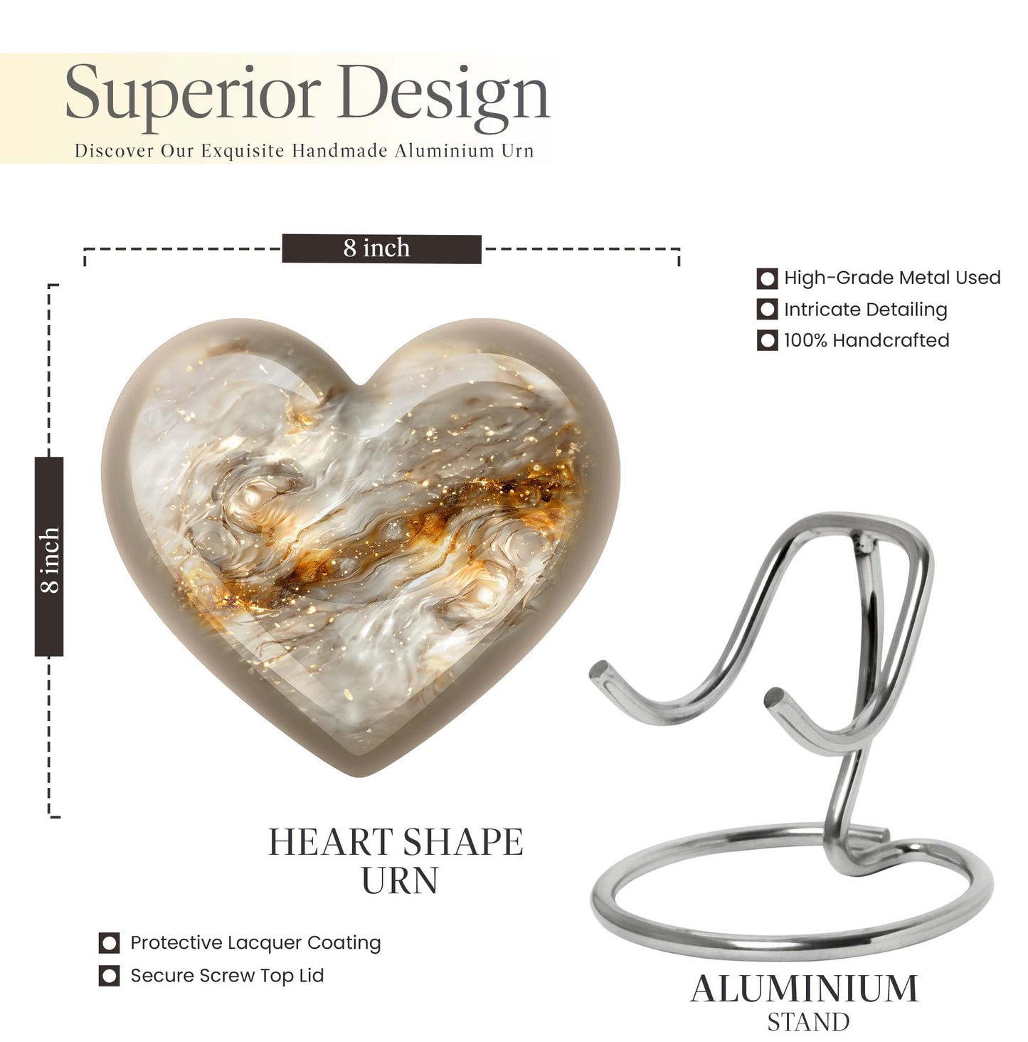Colourful Swirl Heart Urn for cremation ashes