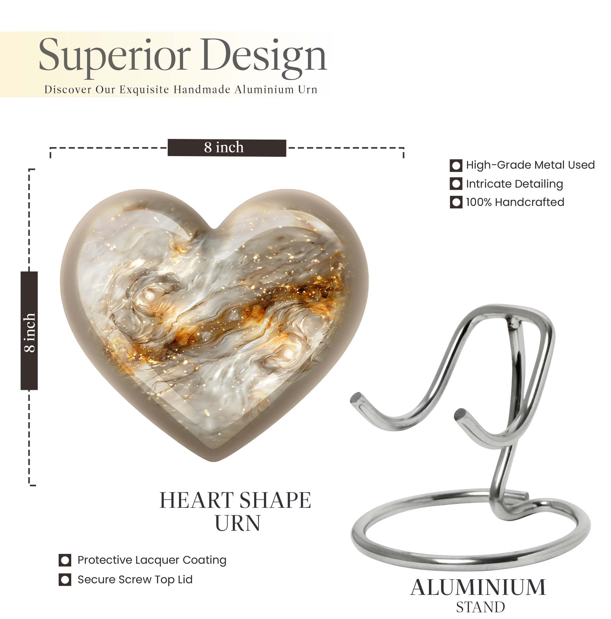 Colourful Swirl Heart Urn for cremation ashes