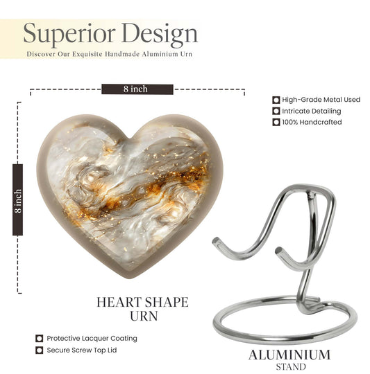 Colourful Swirl Heart Urn for cremation ashes