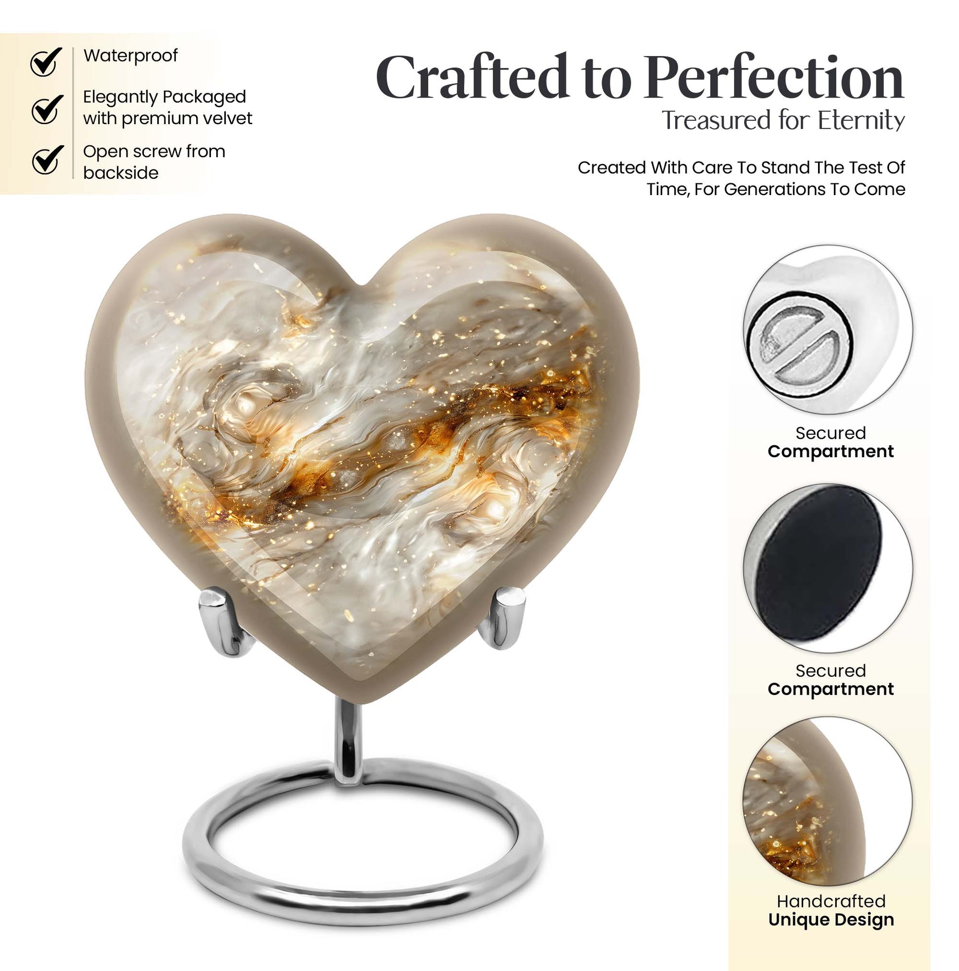 Colourful Swirl Heart Urn for cremation ashes