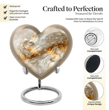 Colourful Swirl Heart Urn for cremation ashes