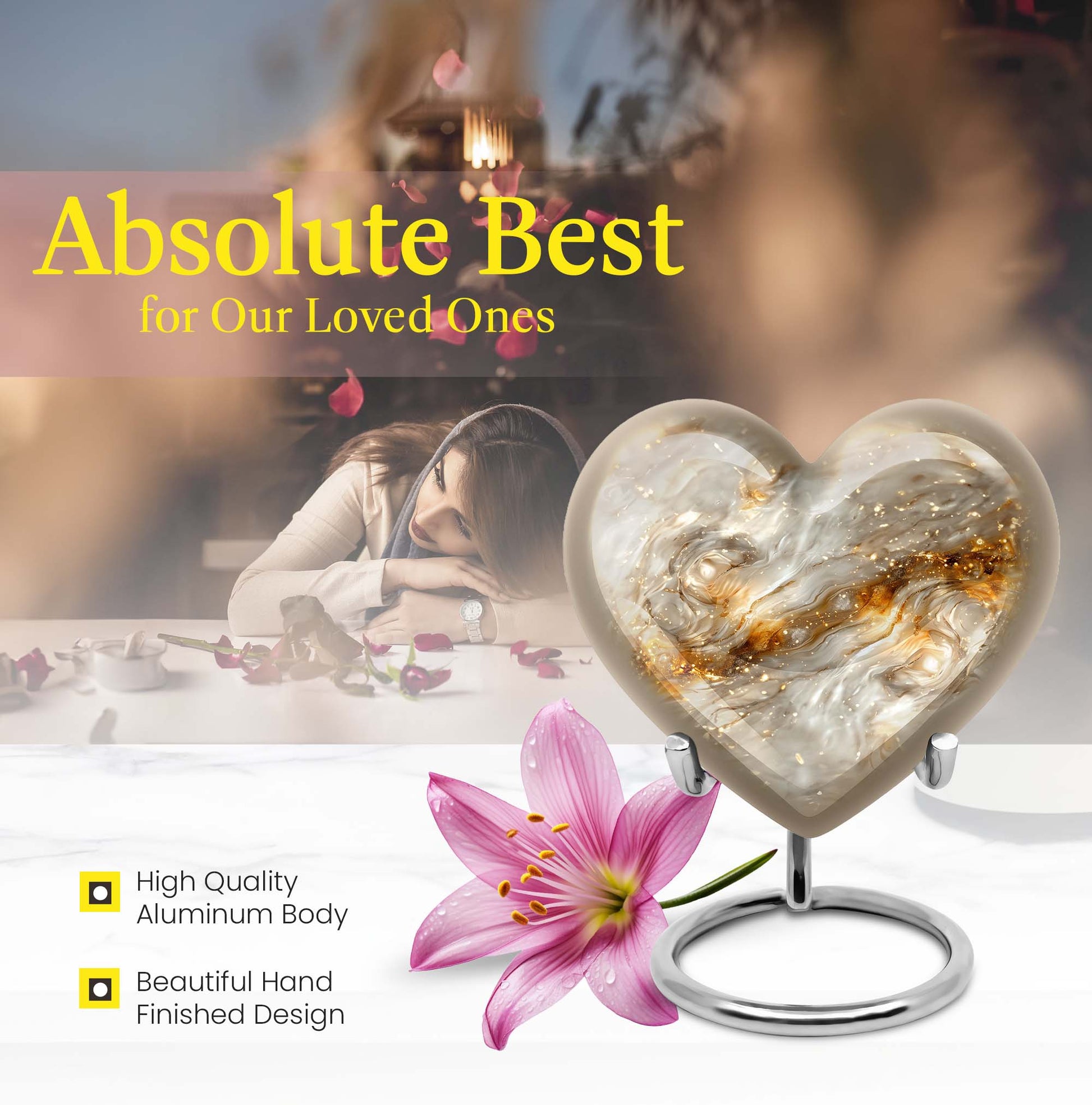 Colourful Swirl Heart Urn for cremation ashes