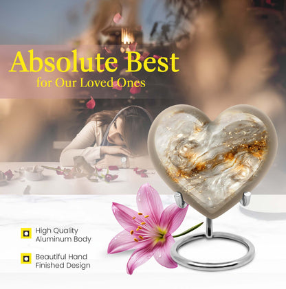 Colourful Swirl Heart Urn for cremation ashes