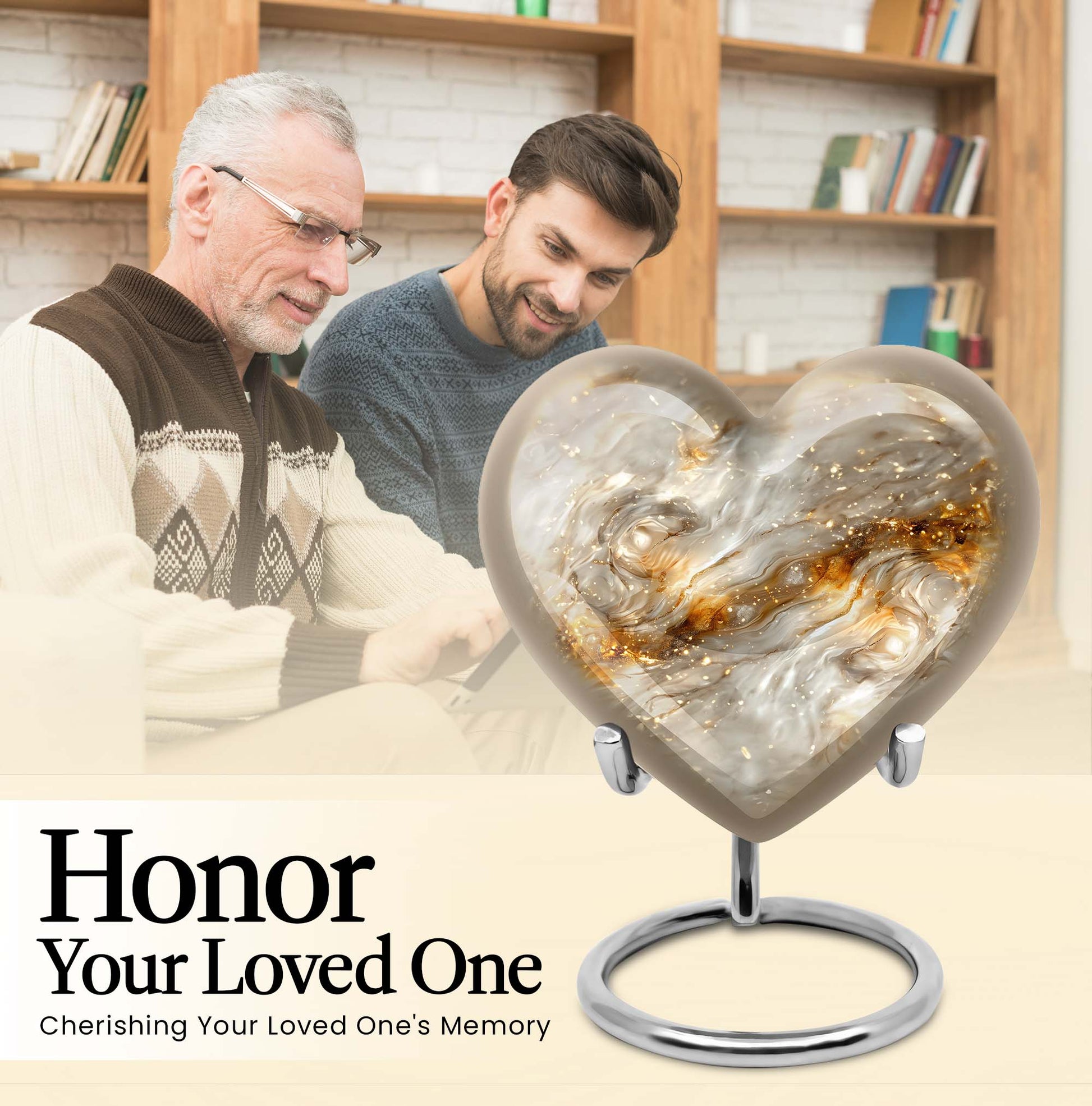 Colourful Swirl Heart Urn for cremation ashes