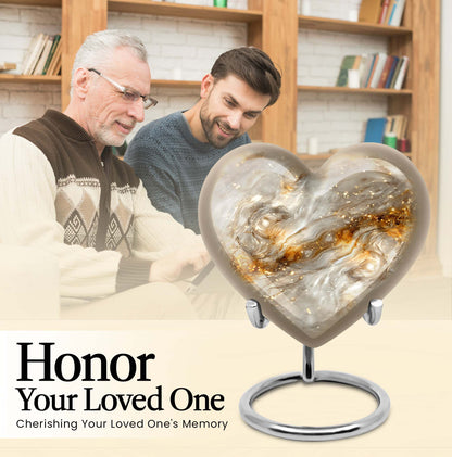 Colourful Swirl Heart Urn for cremation ashes