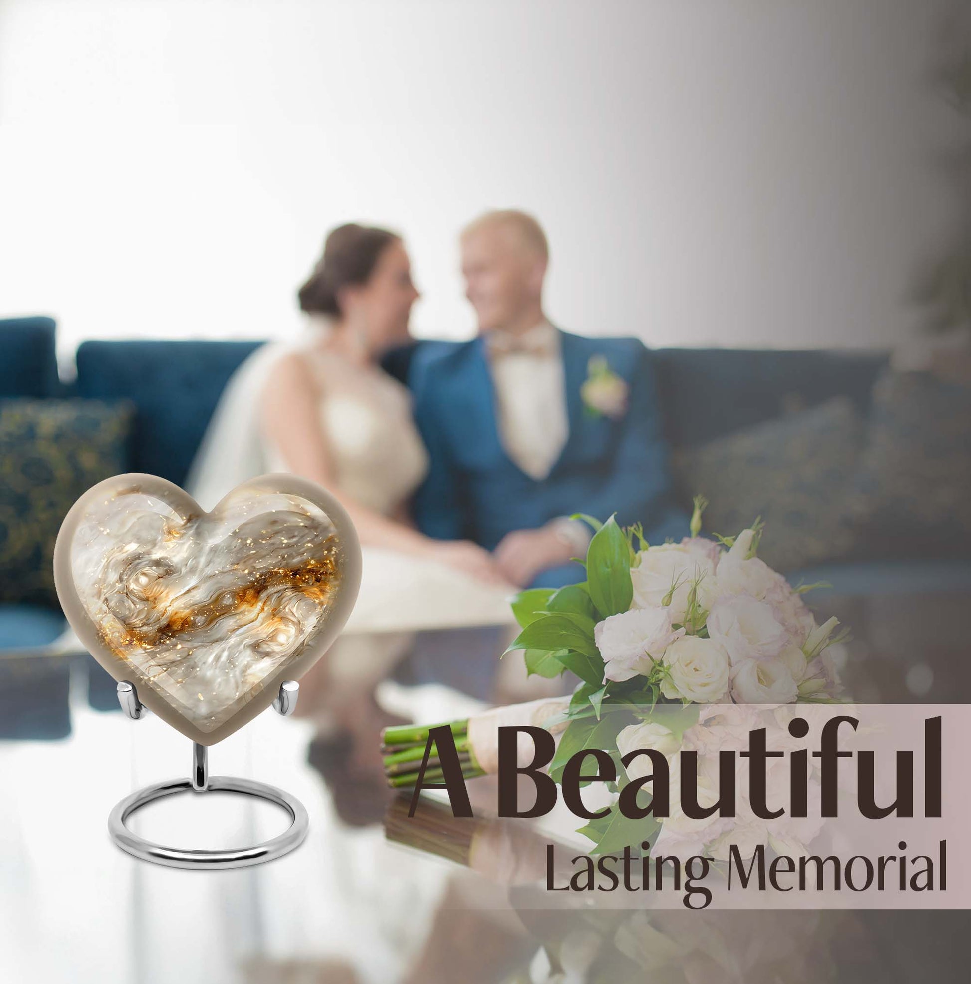 Colourful Swirl Heart Urn for cremation ashes