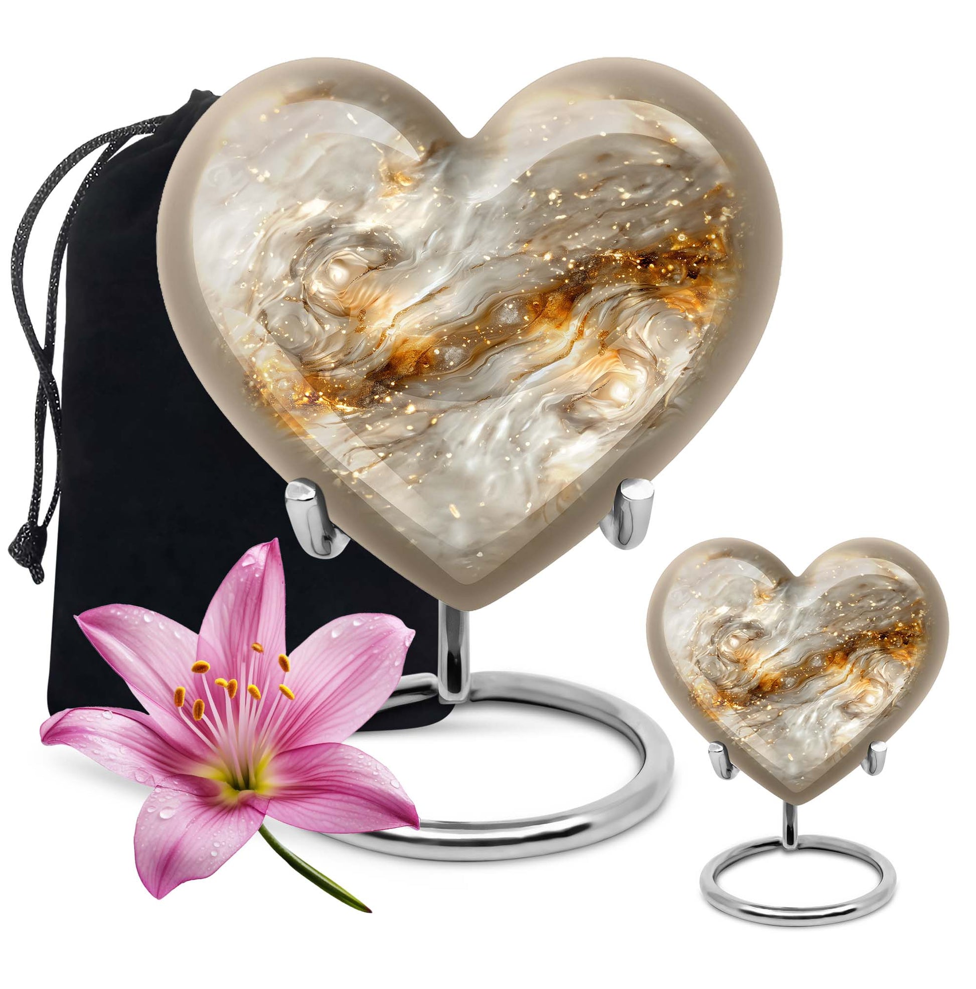 Colourful Swirl Heart Urn for cremation ashes