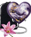 colourful swirl heart aluminium urn for men's ashes