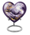colourful swirl heart aluminium urn for men's ashes