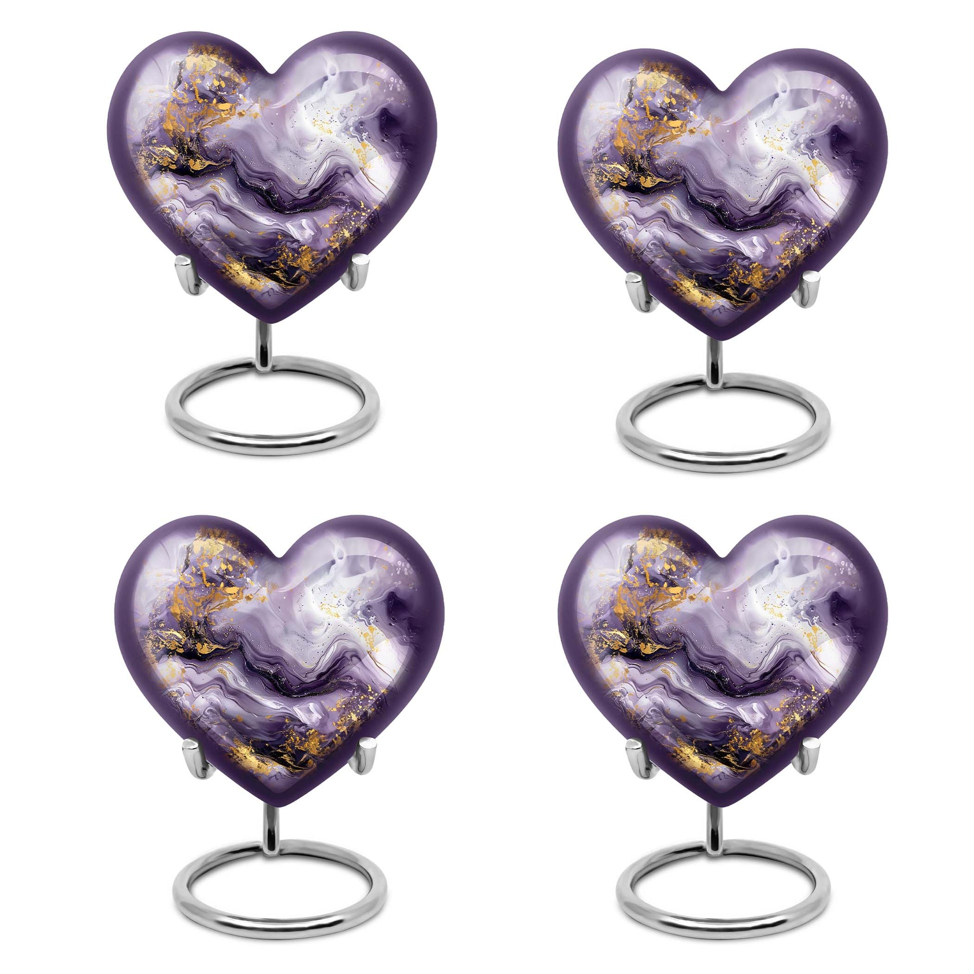 colourful swirl heart aluminium urn for men's ashes