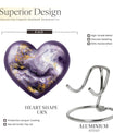 colourful swirl heart aluminium urn for men's ashes