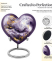 colourful swirl heart aluminium urn for men's ashes