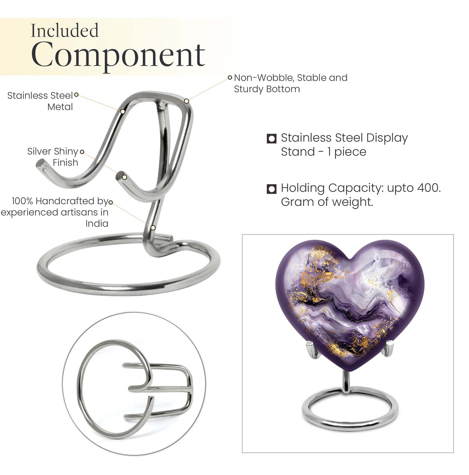 colourful swirl heart aluminium urn for men's ashes