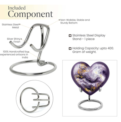 colourful swirl heart aluminium urn for men's ashes