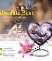 colourful swirl heart aluminium urn for men's ashes
