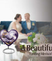 colourful swirl heart aluminium urn for men's ashes