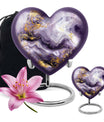 colourful swirl heart aluminium urn for men's ashes