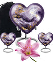 colourful swirl heart aluminium urn for men's ashes