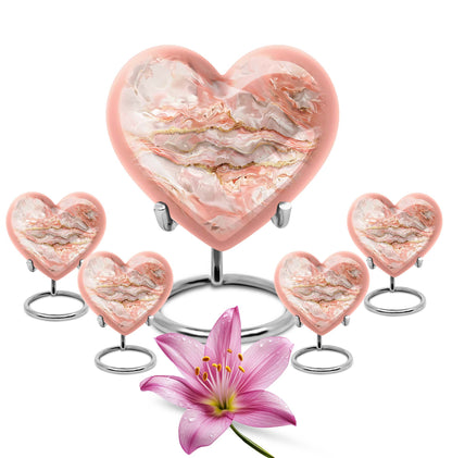 Colourful Swirl Heart Urn