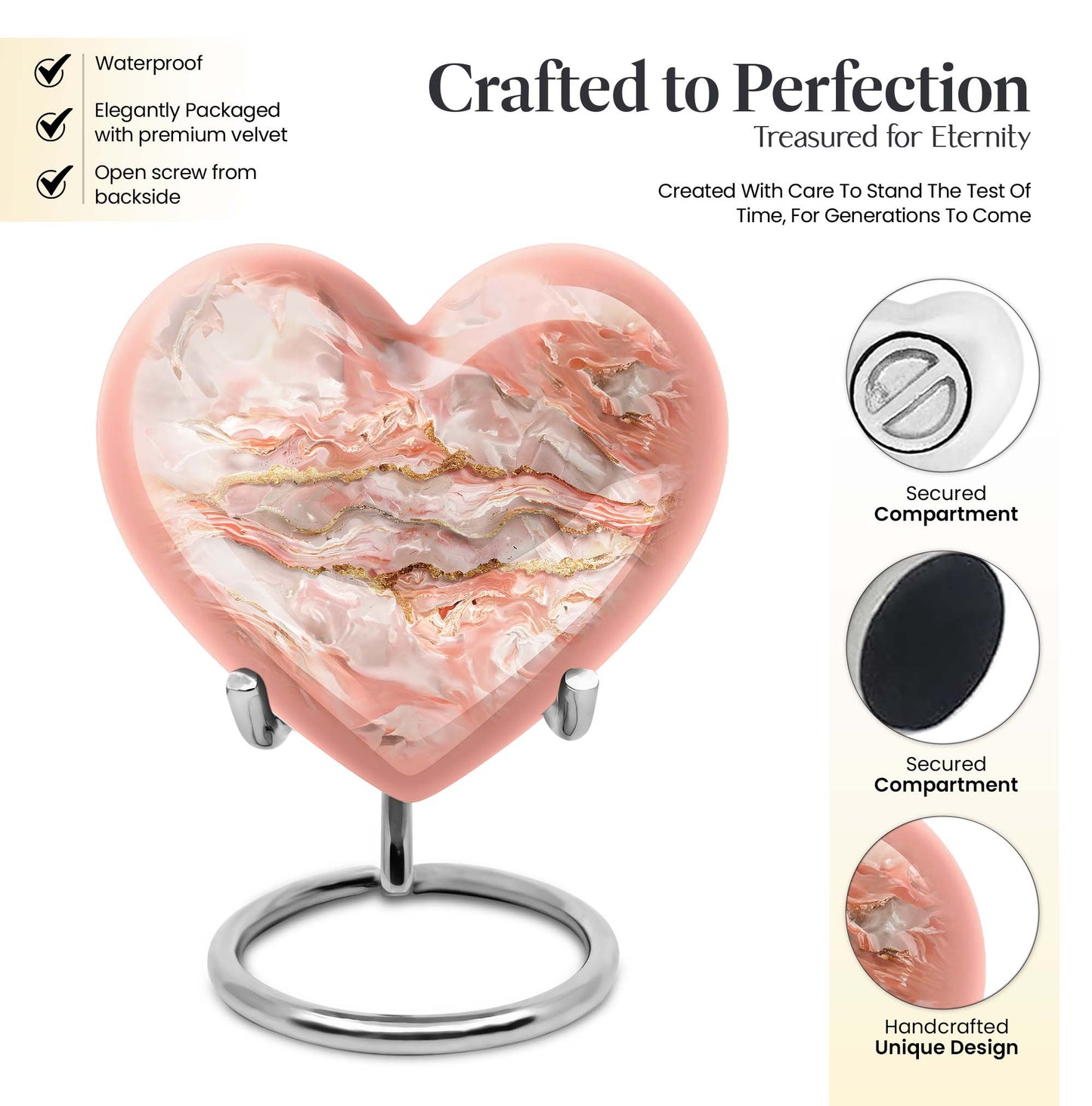 Colourful Swirl Heart Urn