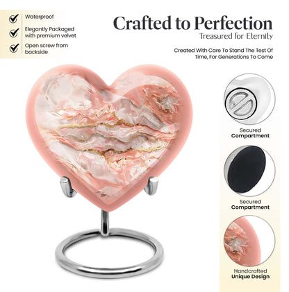 Colourful Swirl Heart Urn