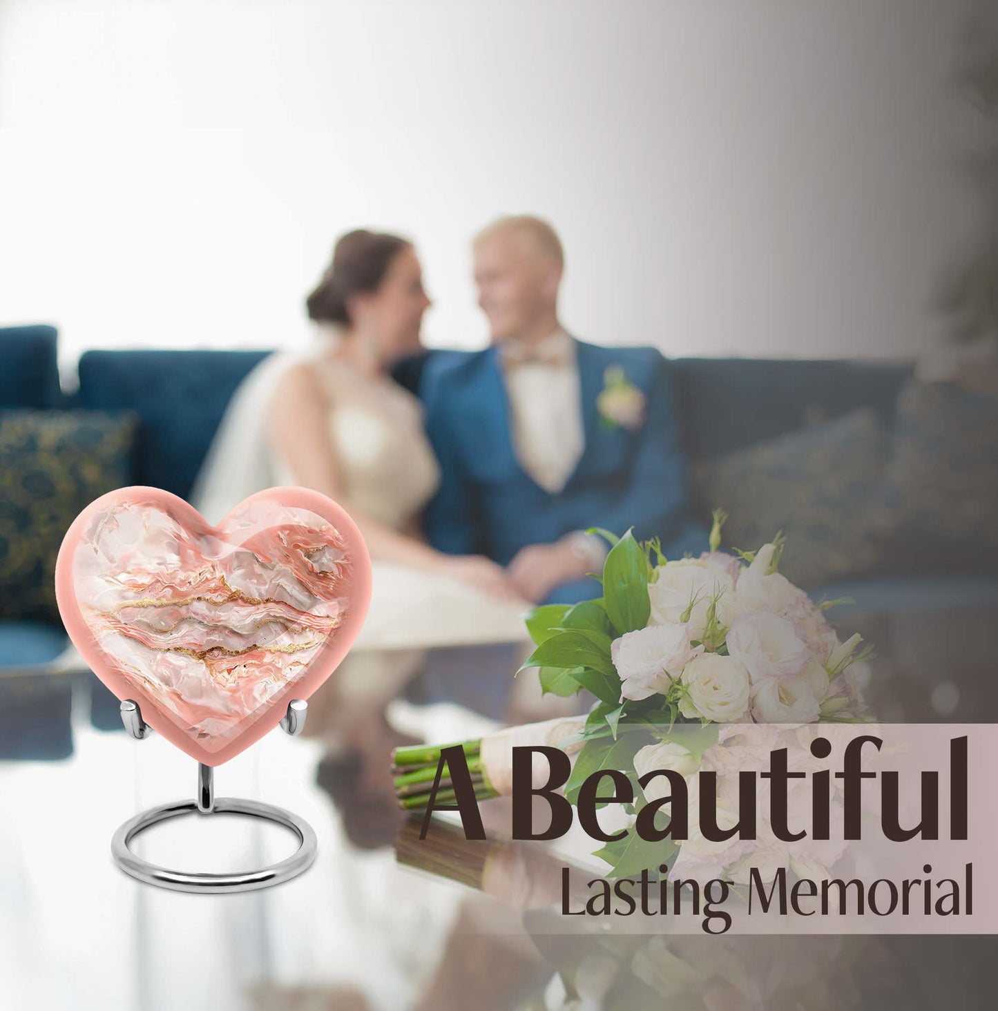 Colourful Swirl Heart Urn