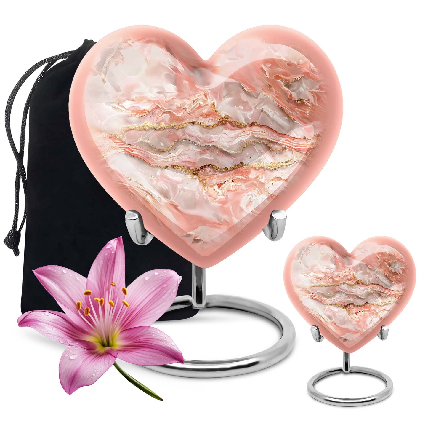 Colourful Swirl Heart Urn