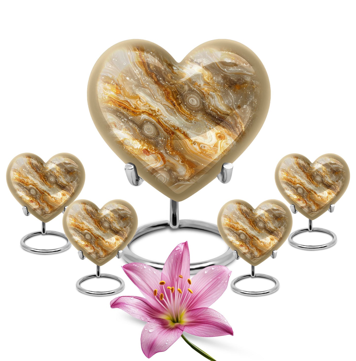 Colourful Swirl Heart Urn
