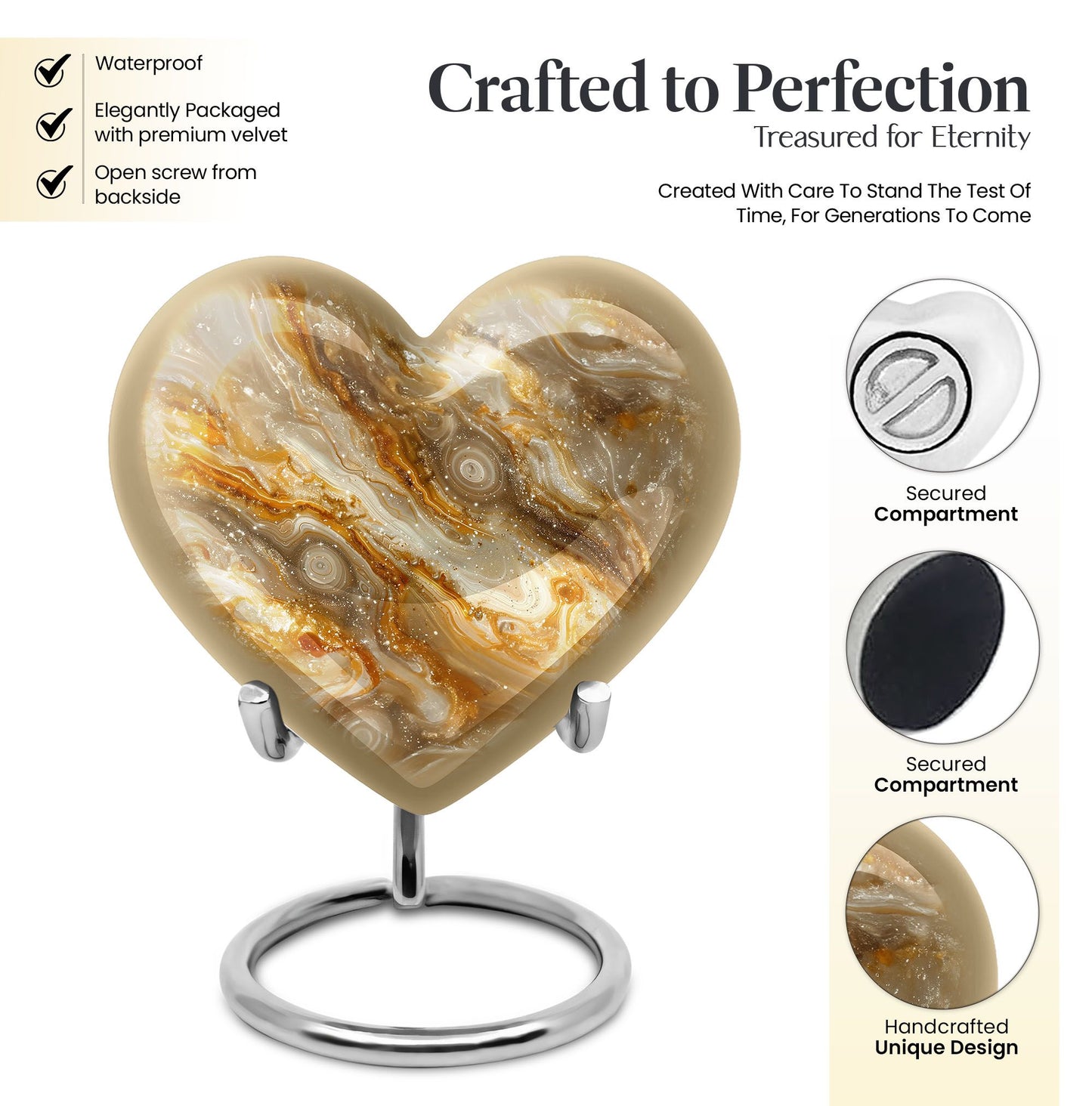 Colourful Swirl Heart Urn