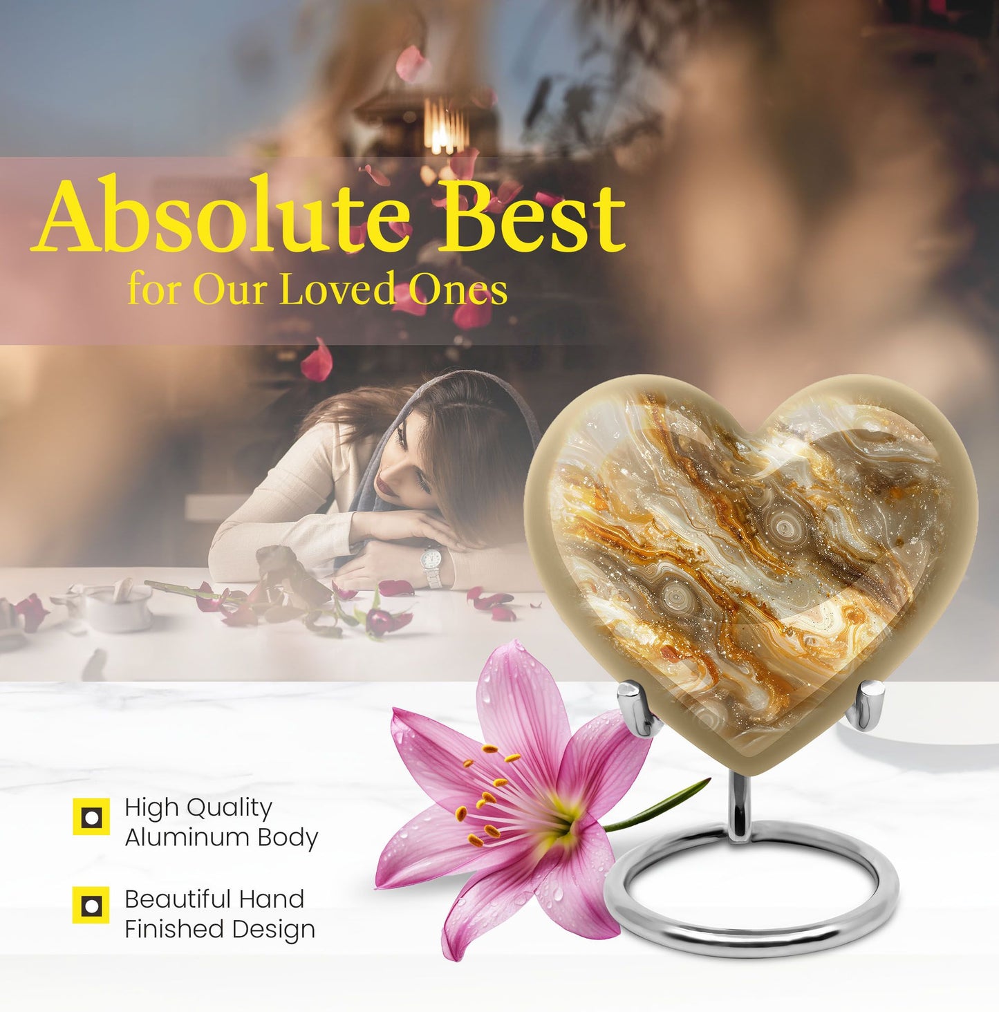 Colourful Swirl Heart Urn
