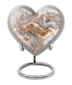 Colourful swirl urn heart design for dad's ashes.