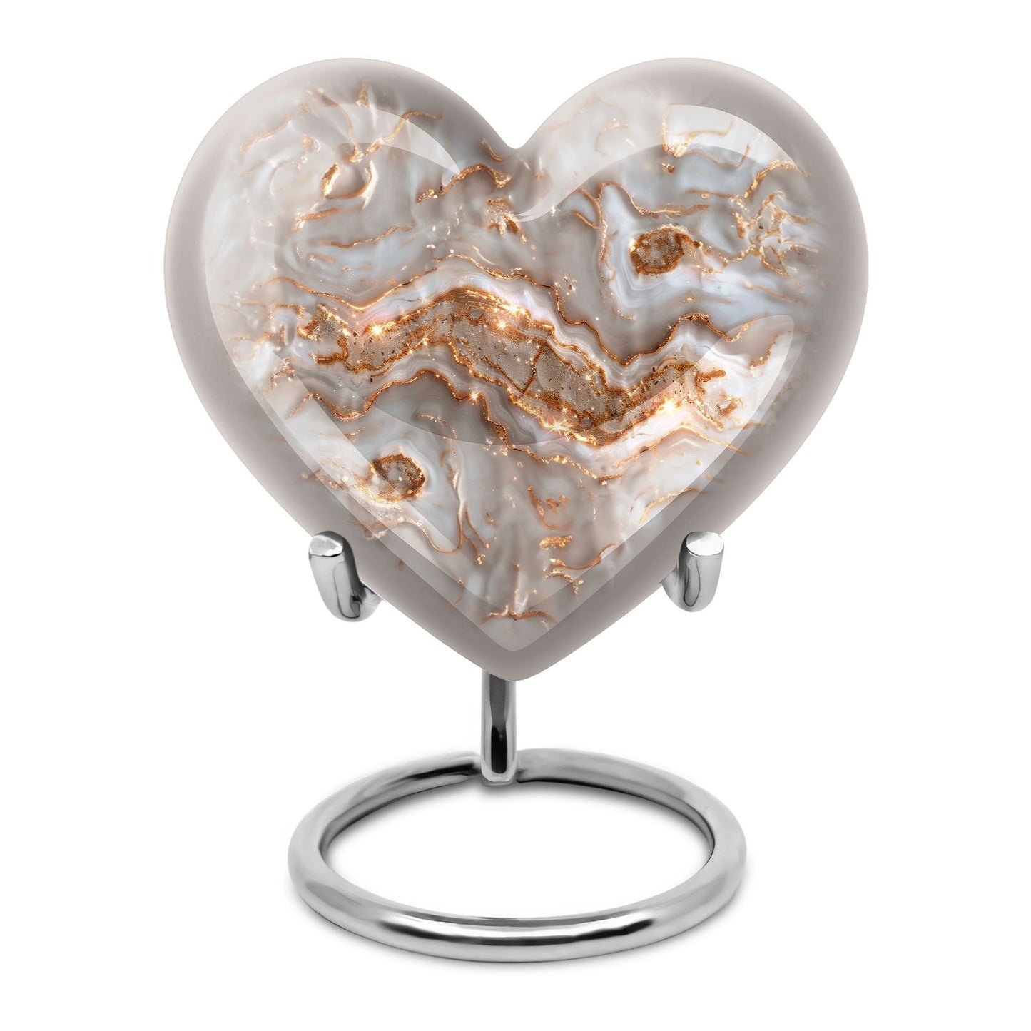 Colourful swirl urn heart design for dad's ashes.