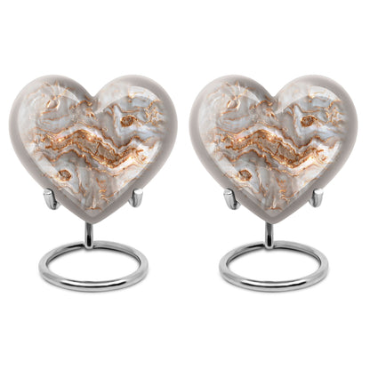 Colourful swirl urn heart design for dad's ashes.