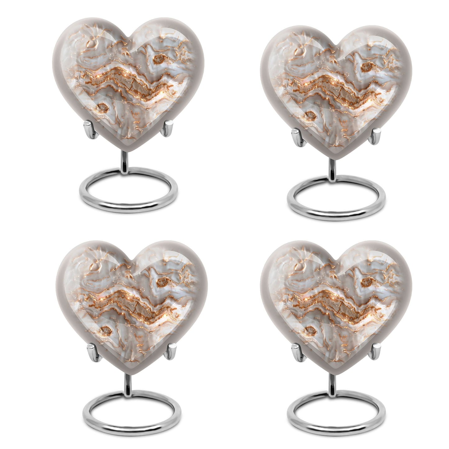 Colourful swirl urn heart design for dad's ashes.