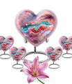 Colourful swirl heart urn for cremation