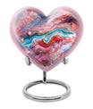Colourful swirl heart urn for cremation