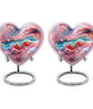 Colourful swirl heart urn for cremation