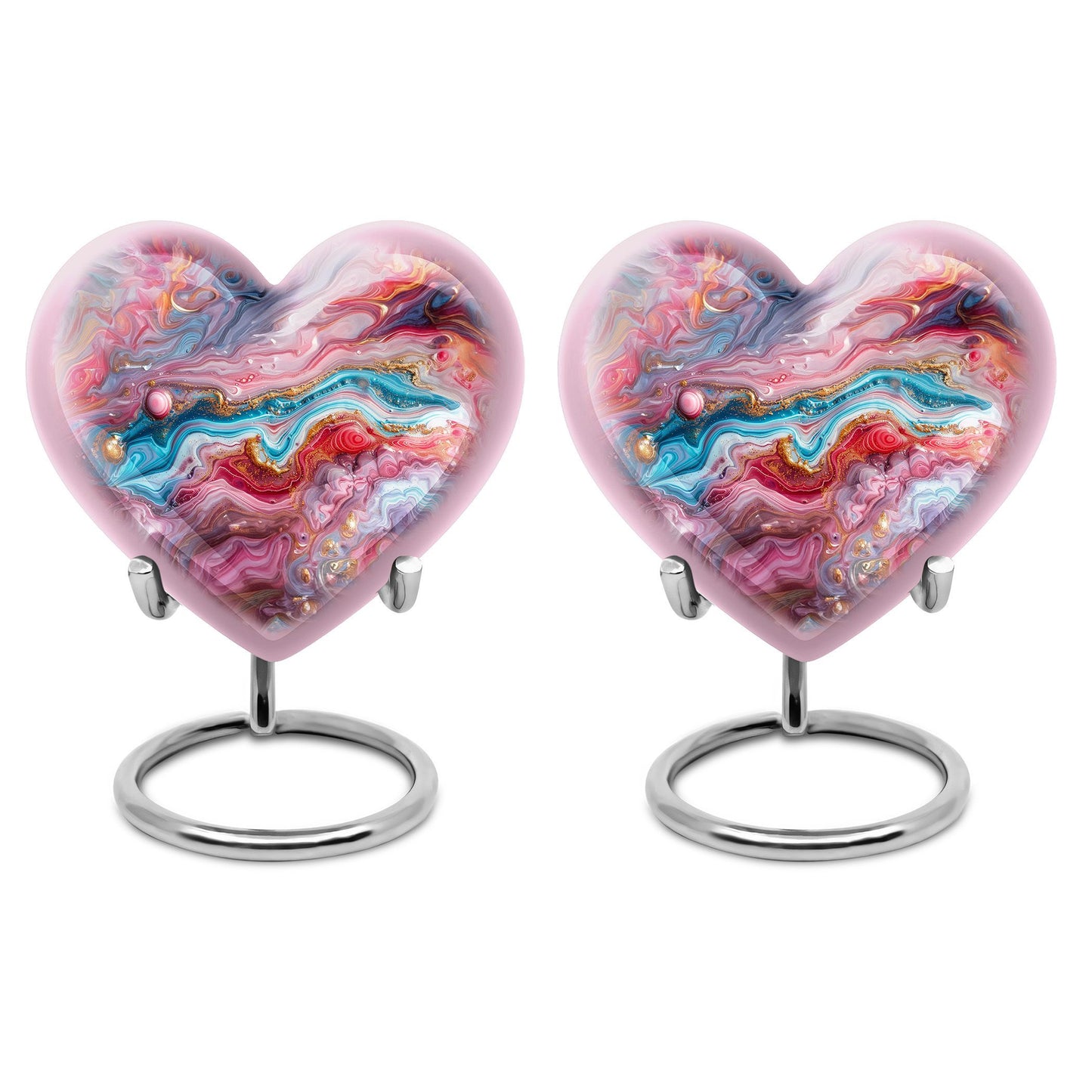 Colourful swirl heart urn for cremation