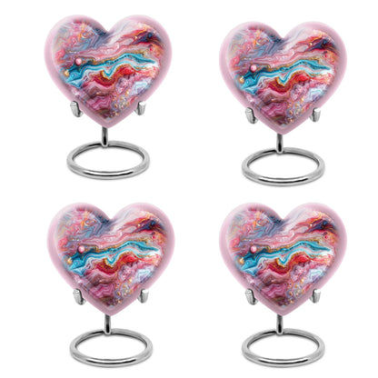 Colourful swirl heart urn for cremation
