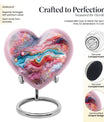 Colourful swirl heart urn for cremation