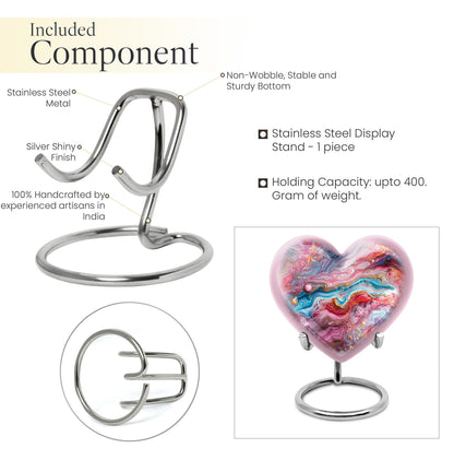 Colourful swirl heart urn for cremation