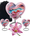 Colourful swirl heart urn for cremation